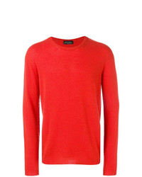 Maglione girocollo rosso di Roberto Collina