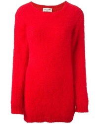 Maglione girocollo rosso di Saint Laurent