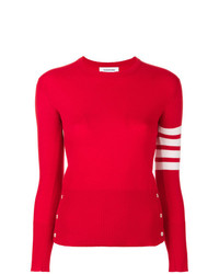 Maglione girocollo rosso di Thom Browne
