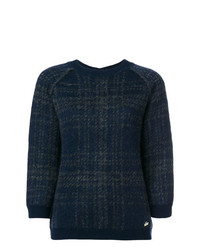 Maglione girocollo scozzese blu scuro di Woolrich