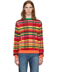 Maglione girocollo scozzese multicolore