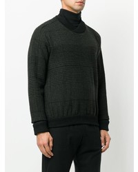 Maglione girocollo scozzese nero di Stephan Schneider