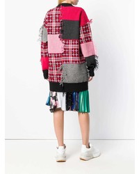 Maglione girocollo scozzese rosa di MSGM