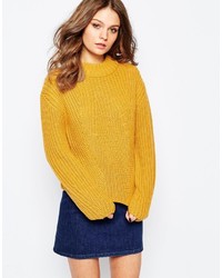 Maglione girocollo senape di Fashion Union