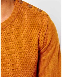 Maglione girocollo senape di Solid
