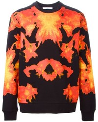 Maglione girocollo stampato arancione di Givenchy