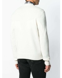 Maglione girocollo stampato bianco e nero di Saint Laurent