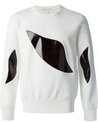 Maglione girocollo stampato bianco e nero di Alexander McQueen