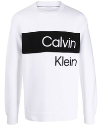 Maglione girocollo stampato bianco e nero di Calvin Klein Jeans