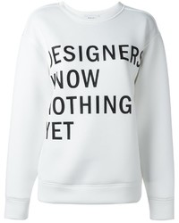 Maglione girocollo stampato bianco e nero di DKNY