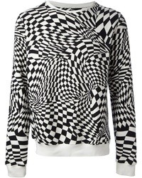Maglione girocollo stampato bianco e nero di Gareth Pugh