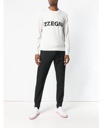 Maglione girocollo stampato bianco e nero di Z Zegna