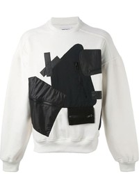 Maglione girocollo stampato bianco e nero