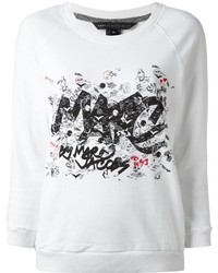 Maglione girocollo stampato bianco e nero di Marc by Marc Jacobs