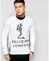 Maglione girocollo stampato bianco e nero di Religion