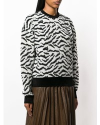 Maglione girocollo stampato bianco e nero di Givenchy