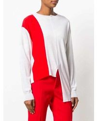 Maglione girocollo stampato bianco e rosso di Stella McCartney