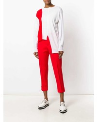 Maglione girocollo stampato bianco e rosso di Stella McCartney