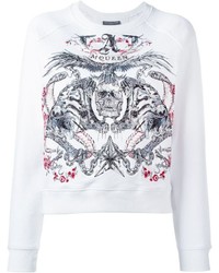 Maglione girocollo stampato bianco di Alexander McQueen