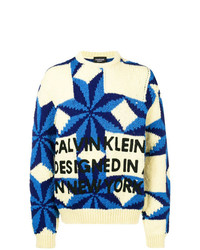 Maglione girocollo stampato bianco di Calvin Klein 205W39nyc