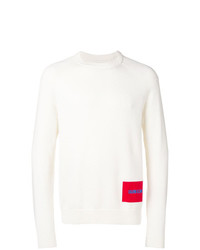 Maglione girocollo stampato bianco di Calvin Klein Jeans