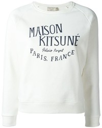 Maglione girocollo stampato bianco di MAISON KITSUNE