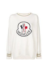 Maglione girocollo stampato bianco di Moncler