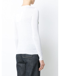 Maglione girocollo stampato bianco di Sonia Rykiel
