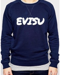 Maglione girocollo stampato blu scuro di Evisu