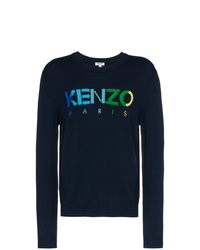 Maglione girocollo stampato blu scuro di Kenzo