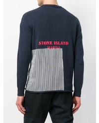 Maglione girocollo stampato blu scuro di Stone Island