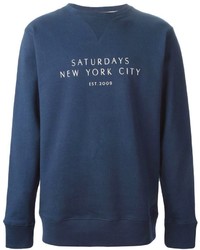 Maglione girocollo stampato blu scuro di Saturdays Surf NYC