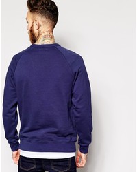 Maglione girocollo stampato blu scuro di Wood Wood