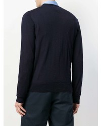 Maglione girocollo stampato blu scuro di Comme Des Garçons Shirt Boys