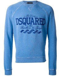 Maglione girocollo stampato blu di DSquared
