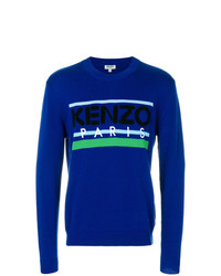 Maglione girocollo stampato blu di Kenzo