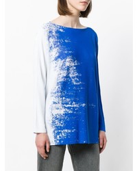 Maglione girocollo stampato blu di Pierantoniogaspari
