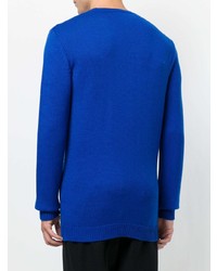 Maglione girocollo stampato blu di Fendi