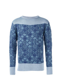 Maglione girocollo stampato blu di Vivienne Westwood
