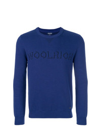 Maglione girocollo stampato blu di Woolrich