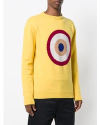 Maglione girocollo stampato giallo di Circled Be Different