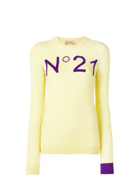 Maglione girocollo stampato giallo di N°21
