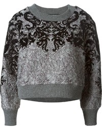 Maglione girocollo stampato grigio scuro di Dolce & Gabbana