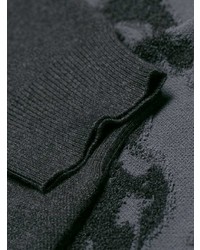 Maglione girocollo stampato grigio scuro di Versace
