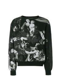 Maglione girocollo stampato grigio scuro di Off-White