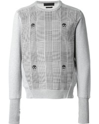 Maglione girocollo stampato grigio di Alexander McQueen