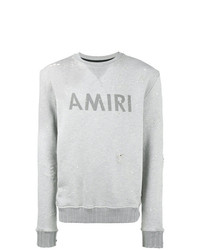 Maglione girocollo stampato grigio di Amiri