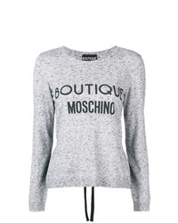 Maglione girocollo stampato grigio di Boutique Moschino