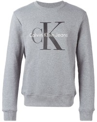 Maglione girocollo stampato grigio di Calvin Klein Jeans