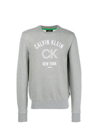 Maglione girocollo stampato grigio di Calvin Klein